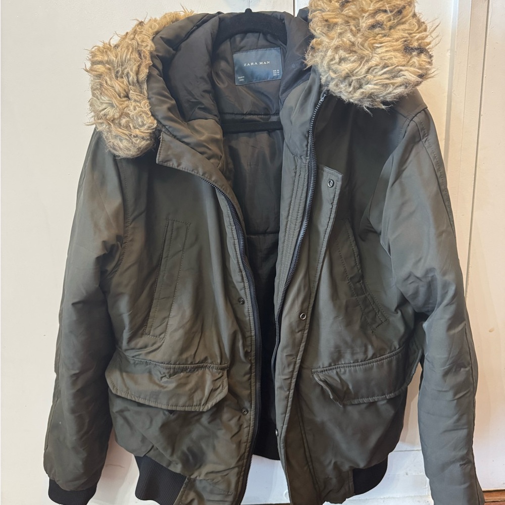 Zara Man Black Quilted Jacket